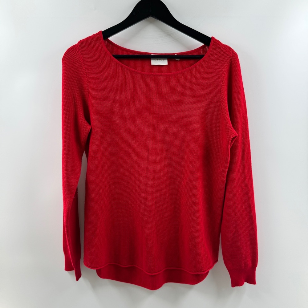 Cyrus Red Scoop Neck Sweater – Women’s S (Fits M)